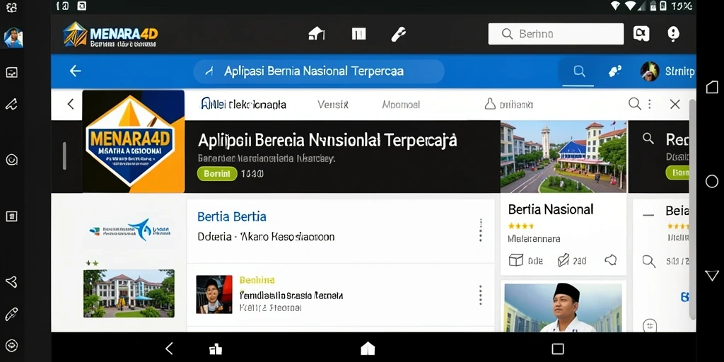 Tampilan antarmuka aplikasi berita MENARA4D yang menarik dan informatif.