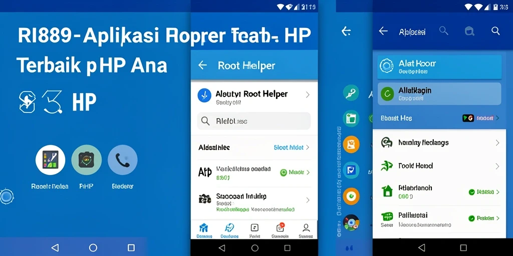 Tampilan antarmuka RI889 sebagai aplikasi Root Helper yang mudah digunakan.