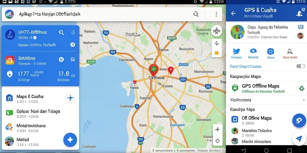 Tampilan antarmuka UH77 yang sederhana dan intuitif untuk GPS Offline Maps.