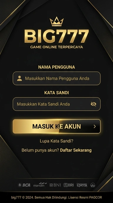 Tampilan halaman login big777