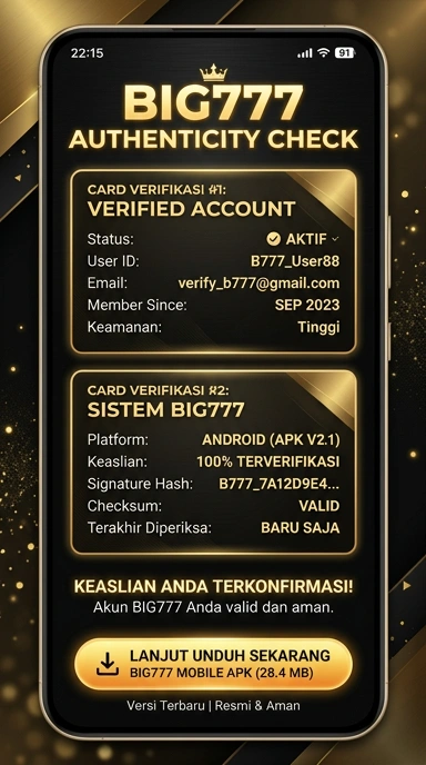 Tampilan kanal resmi big777